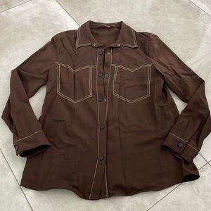 Zara Brown long Sleeve bottom shirt. Size M